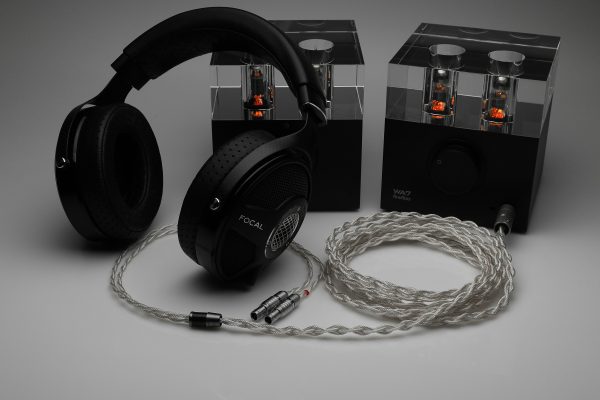 Grand pure Silver awg20 multistrand litz Focal Utopia headphone upgrade cable by Lavricables